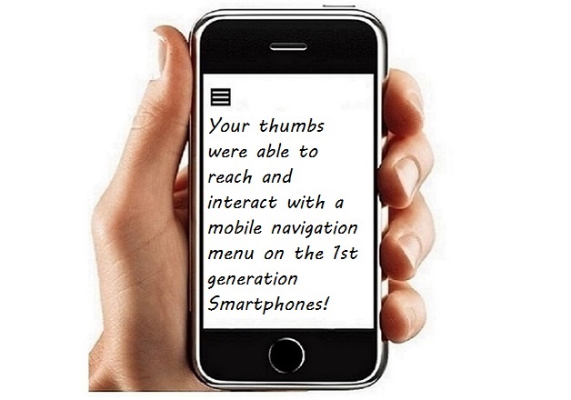 Your thumbs were able to interact with Mobile Navigation Menus on earlier smartphone devices.